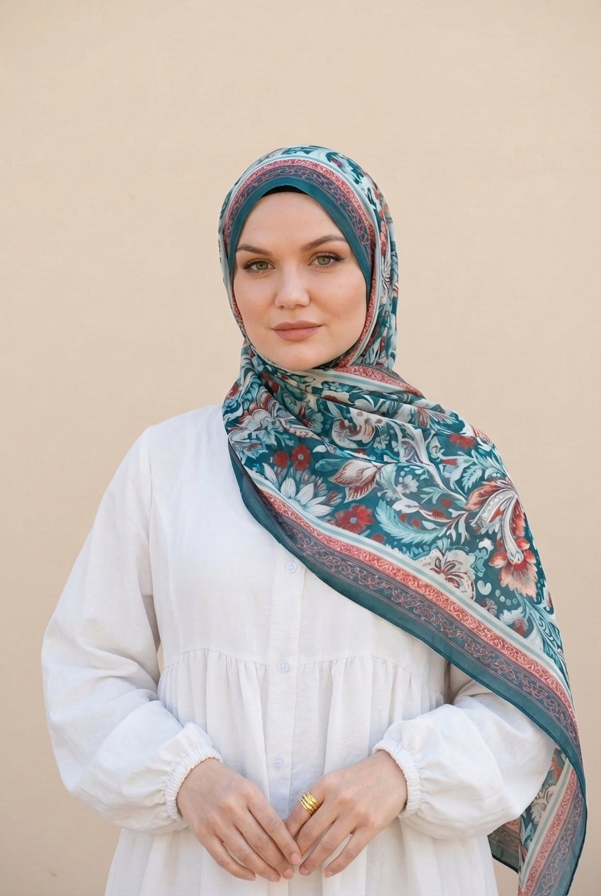 Blue Texture Modal Hijab