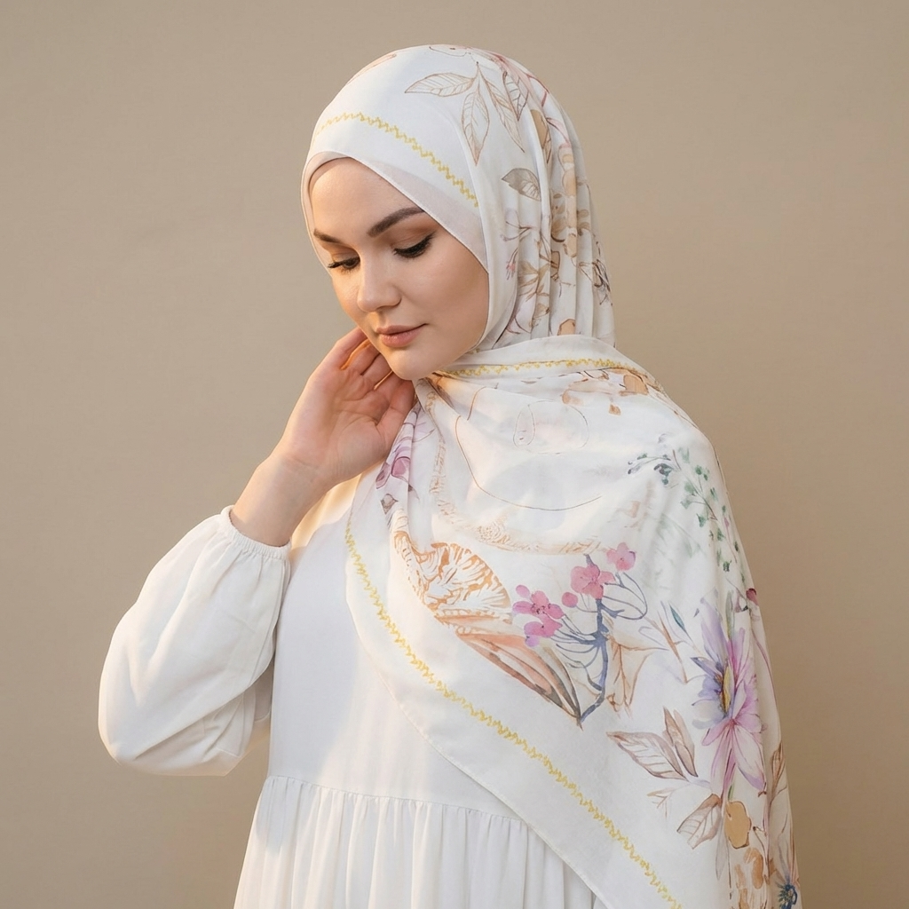 Light Flora Modal Hijab
